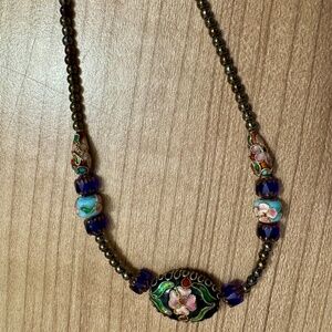 Antique & crystal bead necklace